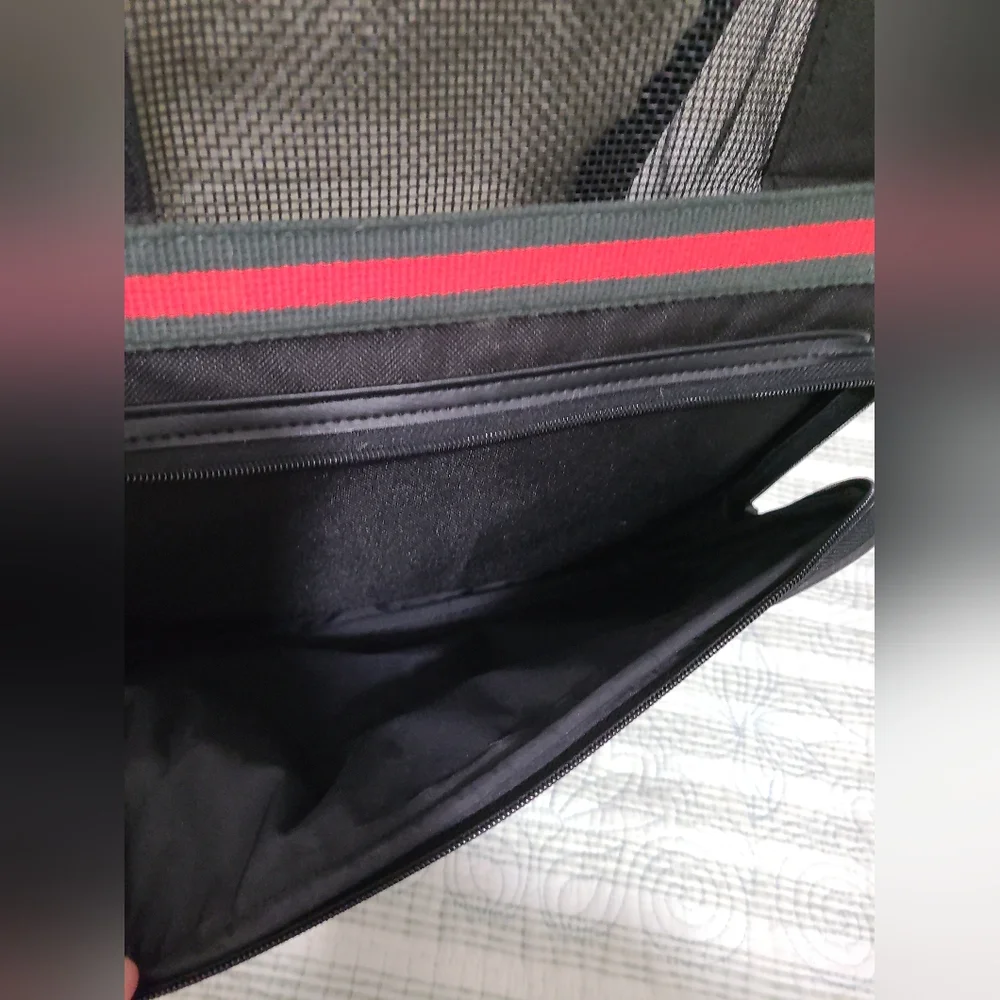 Dog/Cat/Pet Bag- Petote Travel wheel Bag: Rio black with stripes 13.75